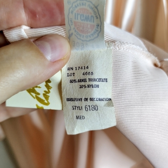 Vintage miss Elaine 60/70 Union satin long robe with nightgown sz M - Picture 7 of 15